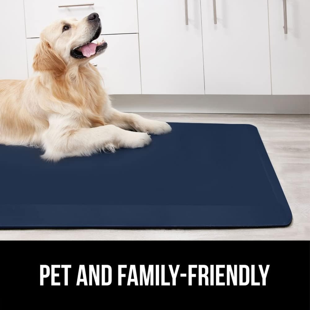 image:imageGORILLA GRIP Comfortable Cushioned Kitchen Mats for Floor 12 Inch Thick Ergonomic Standing Desk Anti Fatigue Mat Waterproof and Stain Resistant Pebbled Top Padded Foam Rug 17x24 17x48 GreyNavy