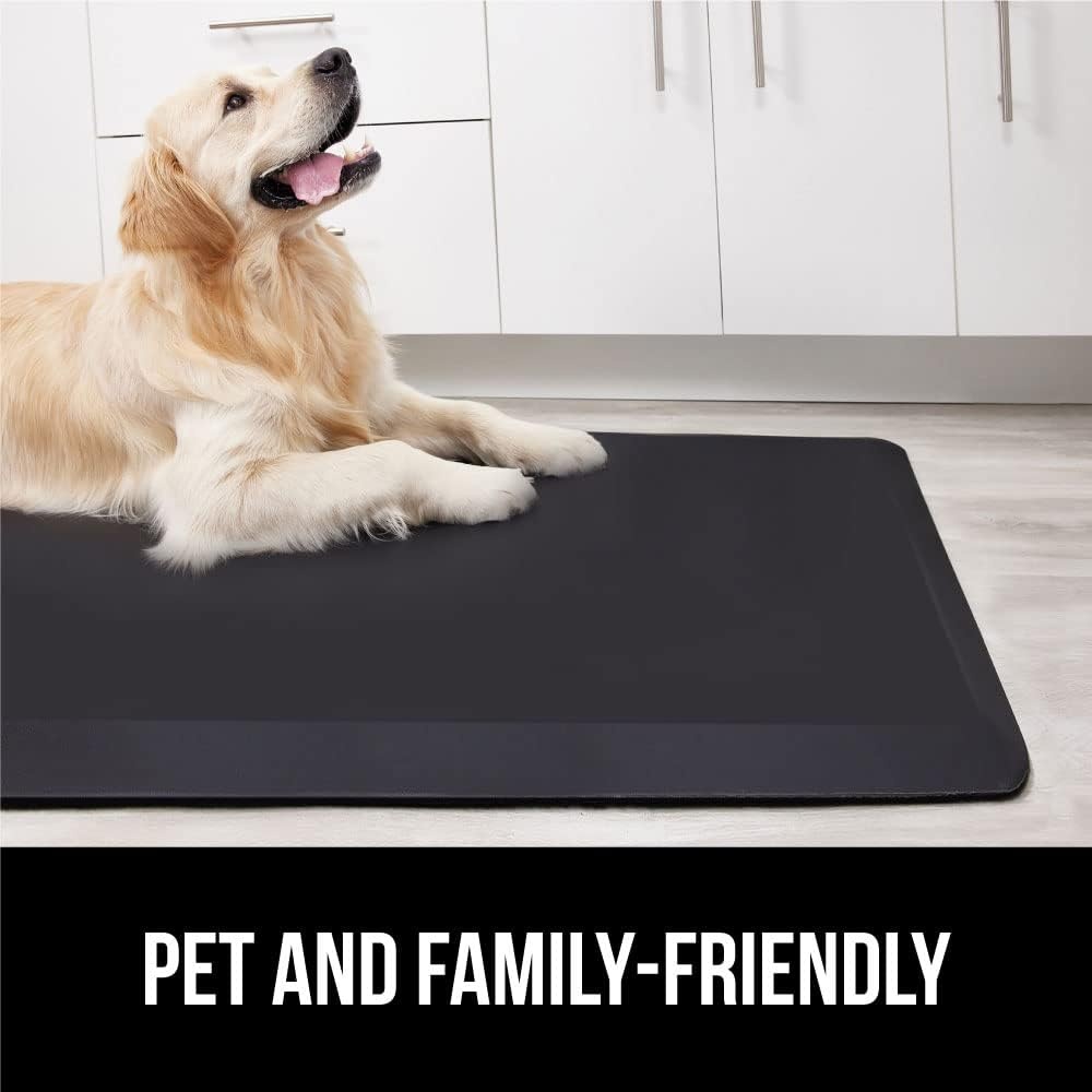 image:imageGORILLA GRIP Comfortable Cushioned Kitchen Mats for Floor 12 Inch Thick Ergonomic Standing Desk Anti Fatigue Mat Waterproof and Stain Resistant Pebbled Top Padded Foam Rug 17x24 17x48 GreyBlack