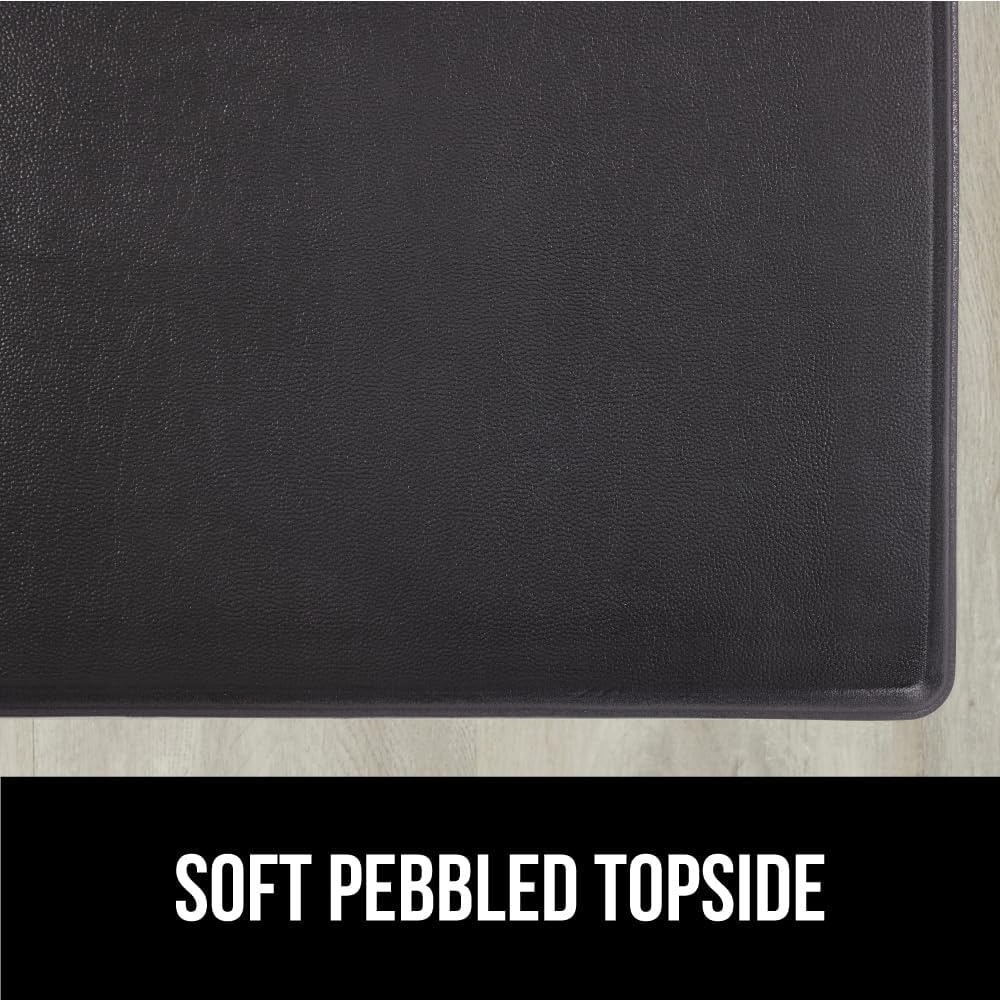 image:imageGORILLA GRIP Comfortable Cushioned Kitchen Mats for Floor 12 Inch Thick Ergonomic Standing Desk Anti Fatigue Mat Waterproof and Stain Resistant Pebbled Top Padded Foam Rug 17x24 17x48 GreyBlack