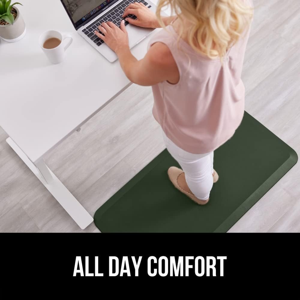 image:imageGORILLA GRIP Comfortable Cushioned Kitchen Mats for Floor 12 Inch Thick Ergonomic Standing Desk Anti Fatigue Mat Waterproof and Stain Resistant Pebbled Top Padded Foam Rug 17x24 17x48 GreyHunter