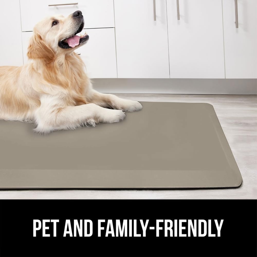 image:imageGORILLA GRIP Comfortable Cushioned Kitchen Mats for Floor 12 Inch Thick Ergonomic Standing Desk Anti Fatigue Mat Waterproof and Stain Resistant Pebbled Top Padded Foam Rug 17x24 17x48 GreyTaupe