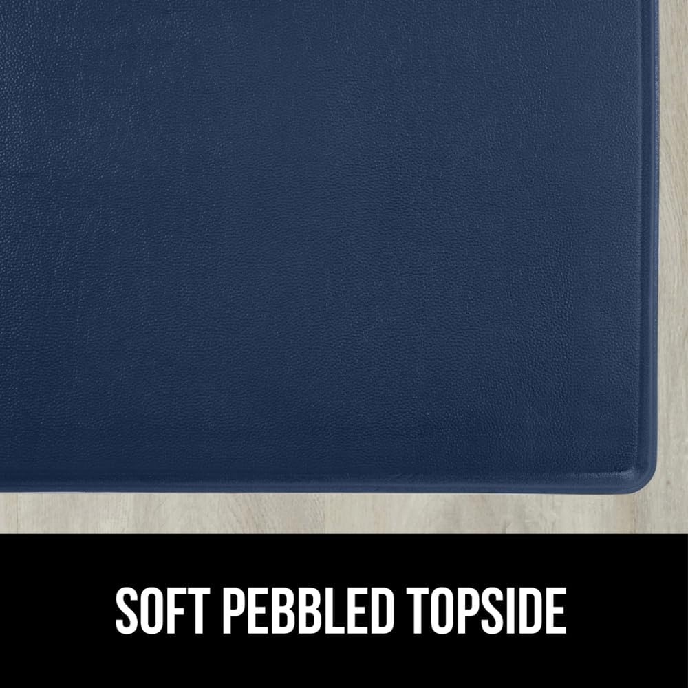 image:imageGORILLA GRIP Comfortable Cushioned Kitchen Mats for Floor 12 Inch Thick Ergonomic Standing Desk Anti Fatigue Mat Waterproof and Stain Resistant Pebbled Top Padded Foam Rug 17x24 17x48 GreyNavy