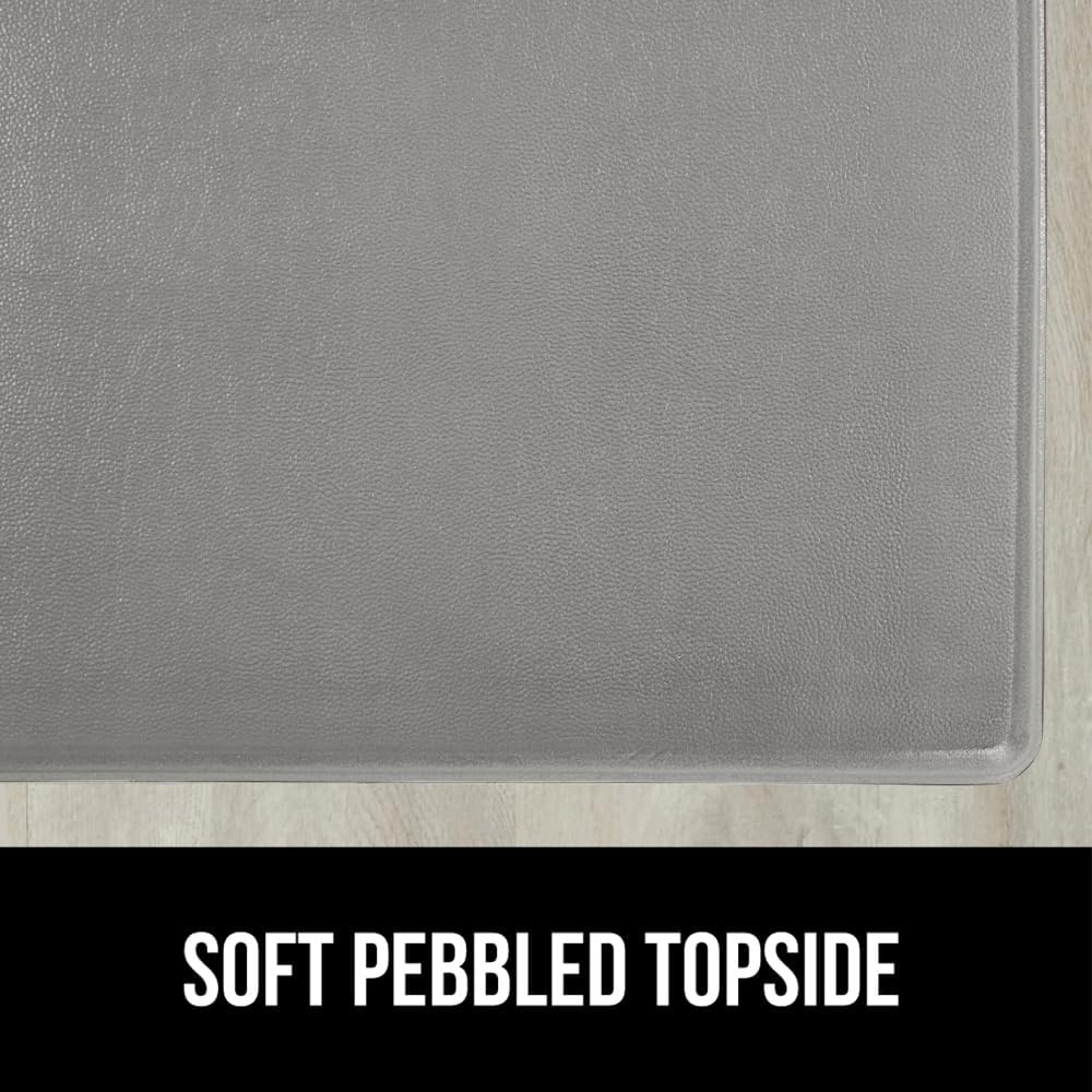 image:imageGORILLA GRIP Comfortable Cushioned Kitchen Mats for Floor 12 Inch Thick Ergonomic Standing Desk Anti Fatigue Mat Waterproof and Stain Resistant Pebbled Top Padded Foam Rug 17x24 17x48 GreyGrey