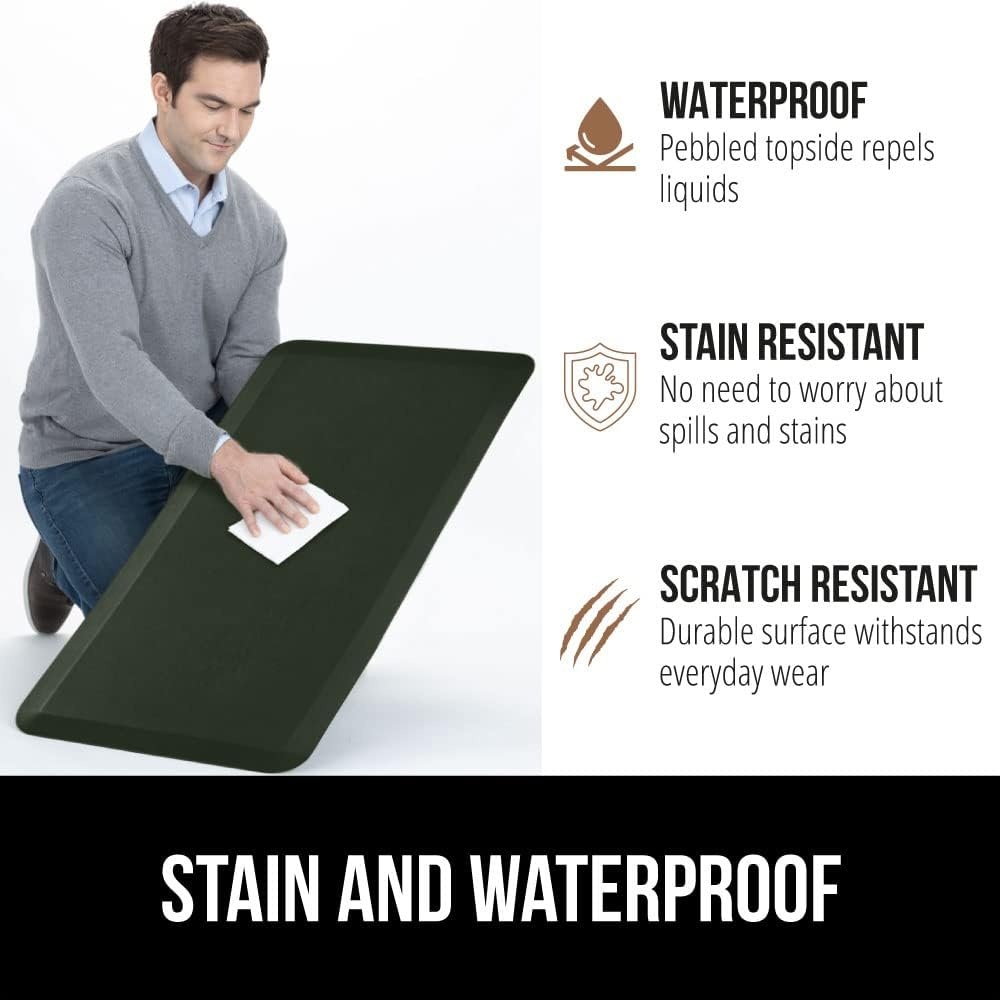 image:imageGORILLA GRIP Comfortable Cushioned Kitchen Mats for Floor 12 Inch Thick Ergonomic Standing Desk Anti Fatigue Mat Waterproof and Stain Resistant Pebbled Top Padded Foam Rug 17x24 17x48 GreyHunter