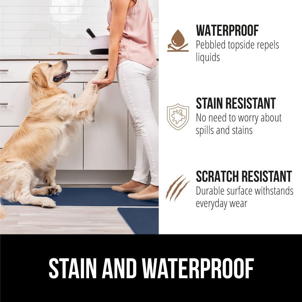 image:imageGORILLA GRIP Comfortable Cushioned Kitchen Mats for Floor 12 Inch Thick Ergonomic Standing Desk Anti Fatigue Mat Waterproof and Stain Resistant Pebbled Top Padded Foam Rug 17x24 17x48 GreyNavy