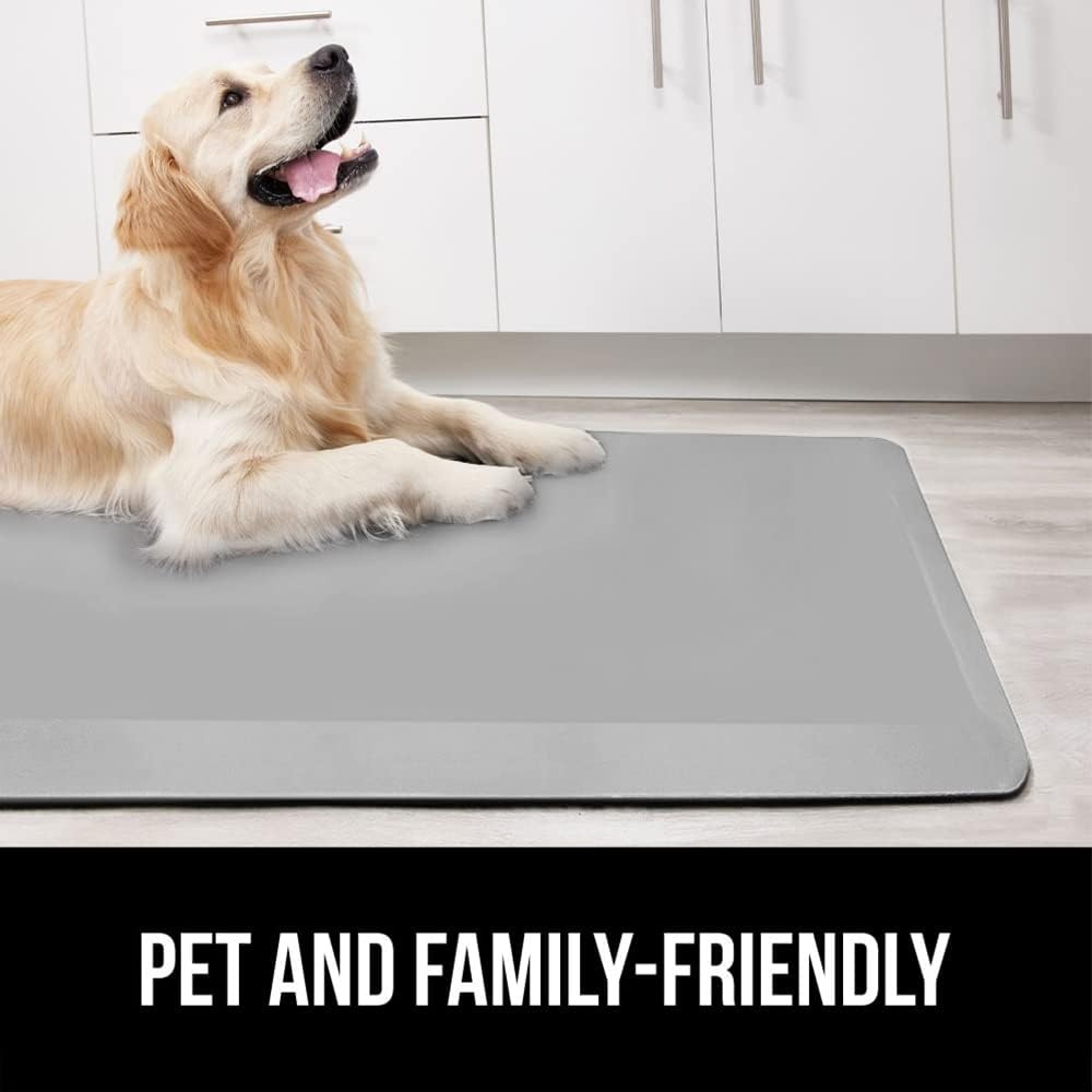 image:imageGORILLA GRIP Comfortable Cushioned Kitchen Mats for Floor 12 Inch Thick Ergonomic Standing Desk Anti Fatigue Mat Waterproof and Stain Resistant Pebbled Top Padded Foam Rug 17x24 17x48 GreyLight Gray
