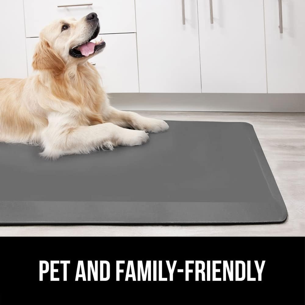 image:imageGORILLA GRIP Comfortable Cushioned Kitchen Mats for Floor 12 Inch Thick Ergonomic Standing Desk Anti Fatigue Mat Waterproof and Stain Resistant Pebbled Top Padded Foam Rug 17x24 17x48 GreyGrey