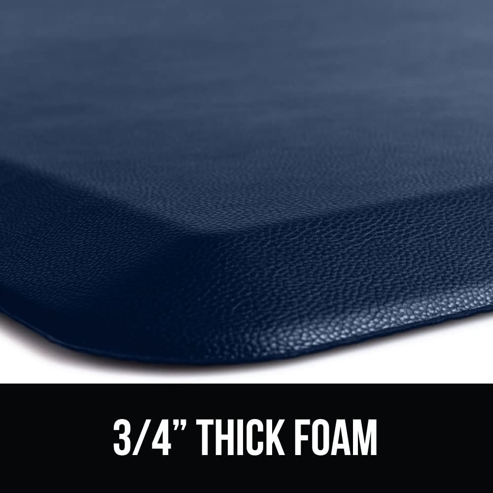 image:imageGORILLA GRIP Comfortable Cushioned Kitchen Mats for Floor 12 Inch Thick Ergonomic Standing Desk Anti Fatigue Mat Waterproof and Stain Resistant Pebbled Top Padded Foam Rug 17x24 17x48 GreyNavy