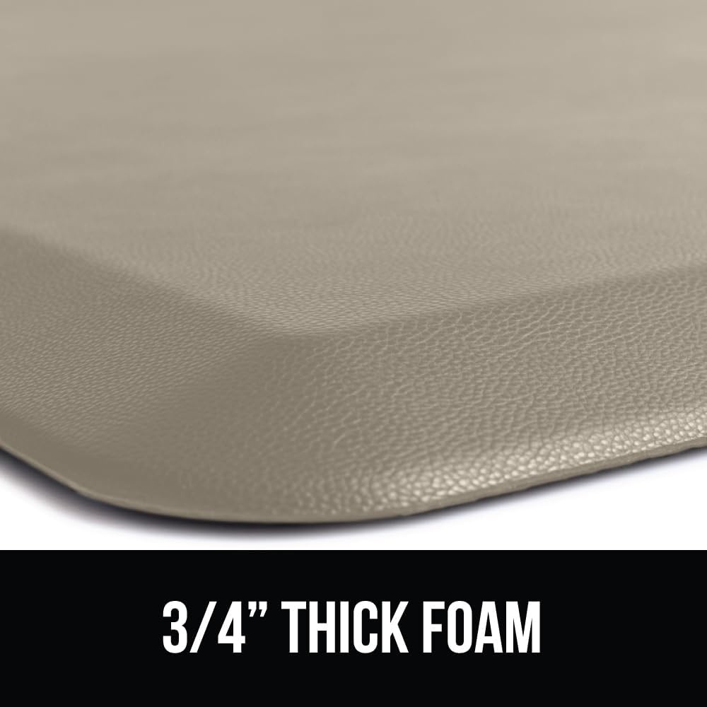 image:imageGORILLA GRIP Comfortable Cushioned Kitchen Mats for Floor 12 Inch Thick Ergonomic Standing Desk Anti Fatigue Mat Waterproof and Stain Resistant Pebbled Top Padded Foam Rug 17x24 17x48 GreyTaupe