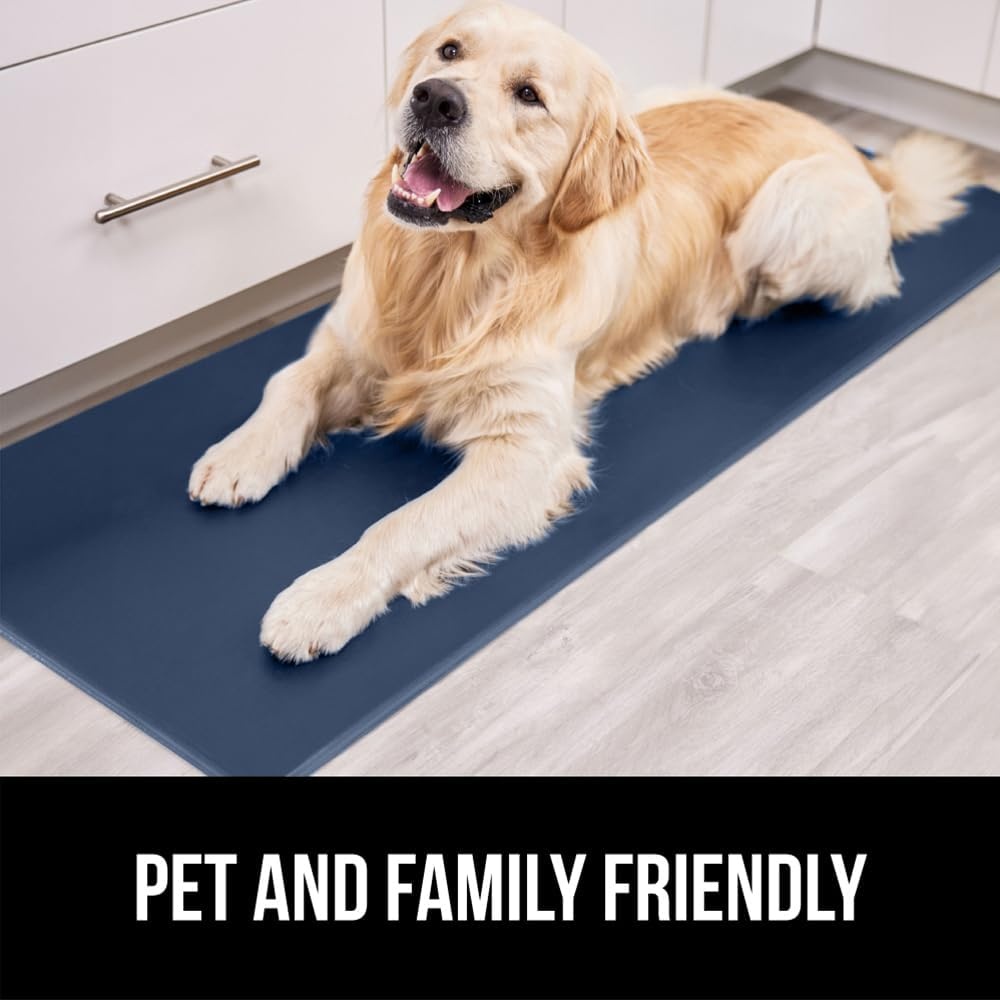 image:imageGORILLA GRIP Comfortable Cushioned Kitchen Mats for Floor 12 Inch Thick Ergonomic Standing Desk Anti Fatigue Mat Waterproof and Stain Resistant Pebbled Top Padded Foam Rug 17x24 17x48 GreyNavy
