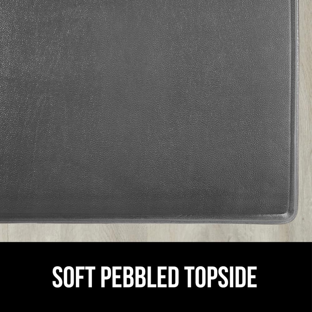image:imageGORILLA GRIP Comfortable Cushioned Kitchen Mats for Floor 12 Inch Thick Ergonomic Standing Desk Anti Fatigue Mat Waterproof and Stain Resistant Pebbled Top Padded Foam Rug 17x24 17x48 GreyCharcoal