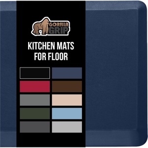 image:imageGORILLA GRIP Comfortable Cushioned Kitchen Mats for Floor 12 Inch Thick Ergonomic Standing Desk Anti Fatigue Mat Waterproof and Stain Resistant Pebbled Top Padded Foam Rug 17x24  17x48 GreyNavy