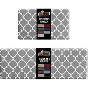 image:imageGORILLA GRIP Comfortable Cushioned Kitchen Mats for Floor 12 Inch Thick Ergonomic Standing Desk Anti Fatigue Mat Waterproof and Stain Resistant Pebbled Top Padded Foam Rug 17x24  17x48 GreyGreyWhite