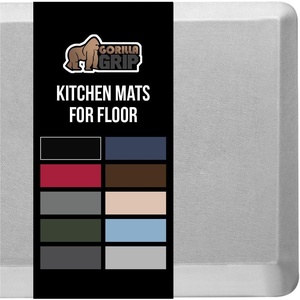 image:imageGORILLA GRIP Comfortable Cushioned Kitchen Mats for Floor 12 Inch Thick Ergonomic Standing Desk Anti Fatigue Mat Waterproof and Stain Resistant Pebbled Top Padded Foam Rug 17x24  17x48 GreyLight Gray