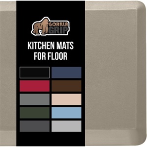 image:imageGORILLA GRIP Comfortable Cushioned Kitchen Mats for Floor 12 Inch Thick Ergonomic Standing Desk Anti Fatigue Mat Waterproof and Stain Resistant Pebbled Top Padded Foam Rug 17x24  17x48 GreyTaupe