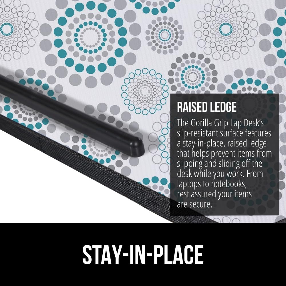 image:imageGORILLA GRIP Laptop Lap Desk with Phone Holder Pillow Cushion Desks Fit Laptops up to 156 Gifts for Home Portable Travel Workstation Tray Ledge Keep Computers in Place Light Wood ColorSpiral