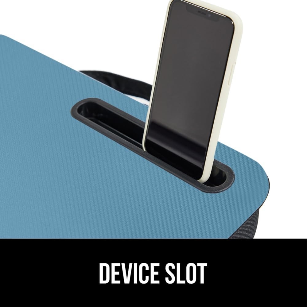 image:imageGORILLA GRIP Laptop Lap Desk with Phone Holder Pillow Cushion Desks Fit Laptops up to 156 Gifts for Home Portable Travel Workstation Tray Ledge Keep Computers in Place Light Wood ColorSky Blue