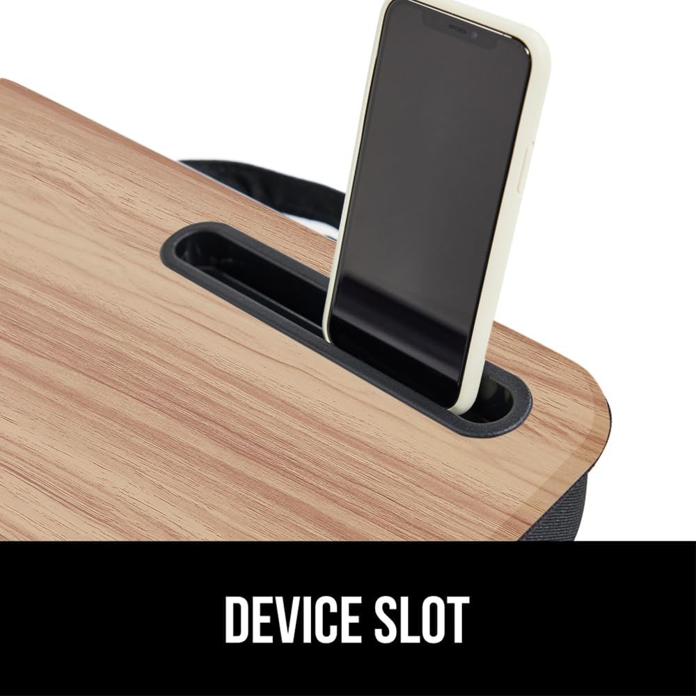 image:imageGORILLA GRIP Laptop Lap Desk with Phone Holder Pillow Cushion Desks Fit Laptops up to 156 Gifts for Home Portable Travel Workstation Tray Ledge Keep Computers in Place Light Wood ColorLight Wood