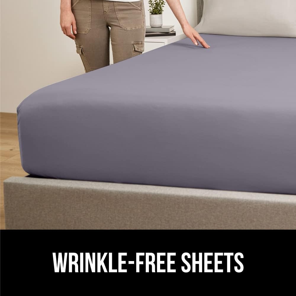 image:imageGORILLA GRIP Patented Bed Sheet Holders Adjustable Elastic Fasteners with Metal Clips Keep in Place Fitted Bedding Straps Firm Tight Suspenders for Mattress US Designed 4 Pack WhiteBlack