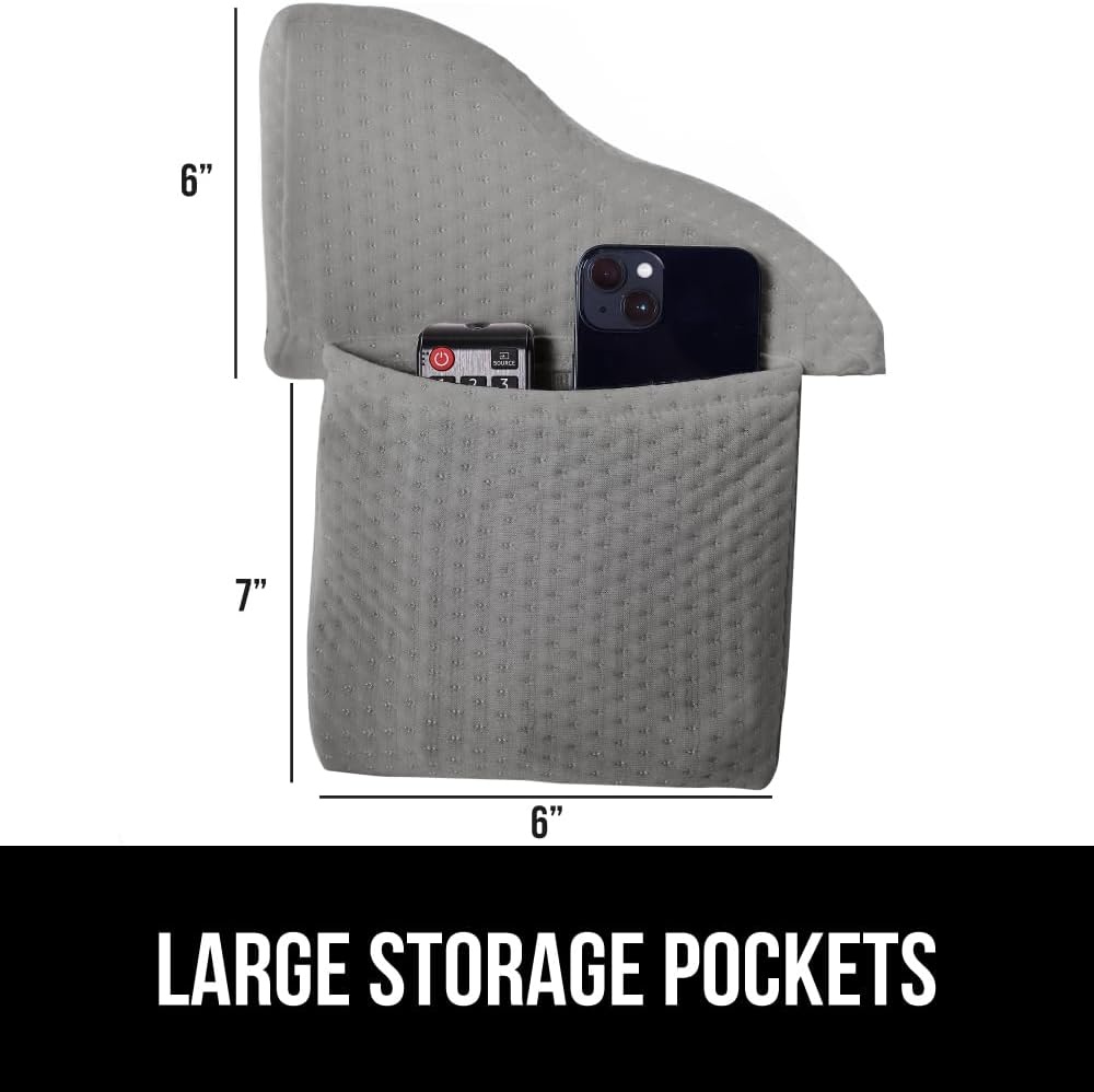 image:imageGORILLA GRIP Patented Bed Wedge Pillow for Headboard Gap Filler Between Mattress Gaps Comfortable Supportive High Density Cushioned Foam Pillows Stay in Place Gripping Dots Queen Soft GraySoft Gray