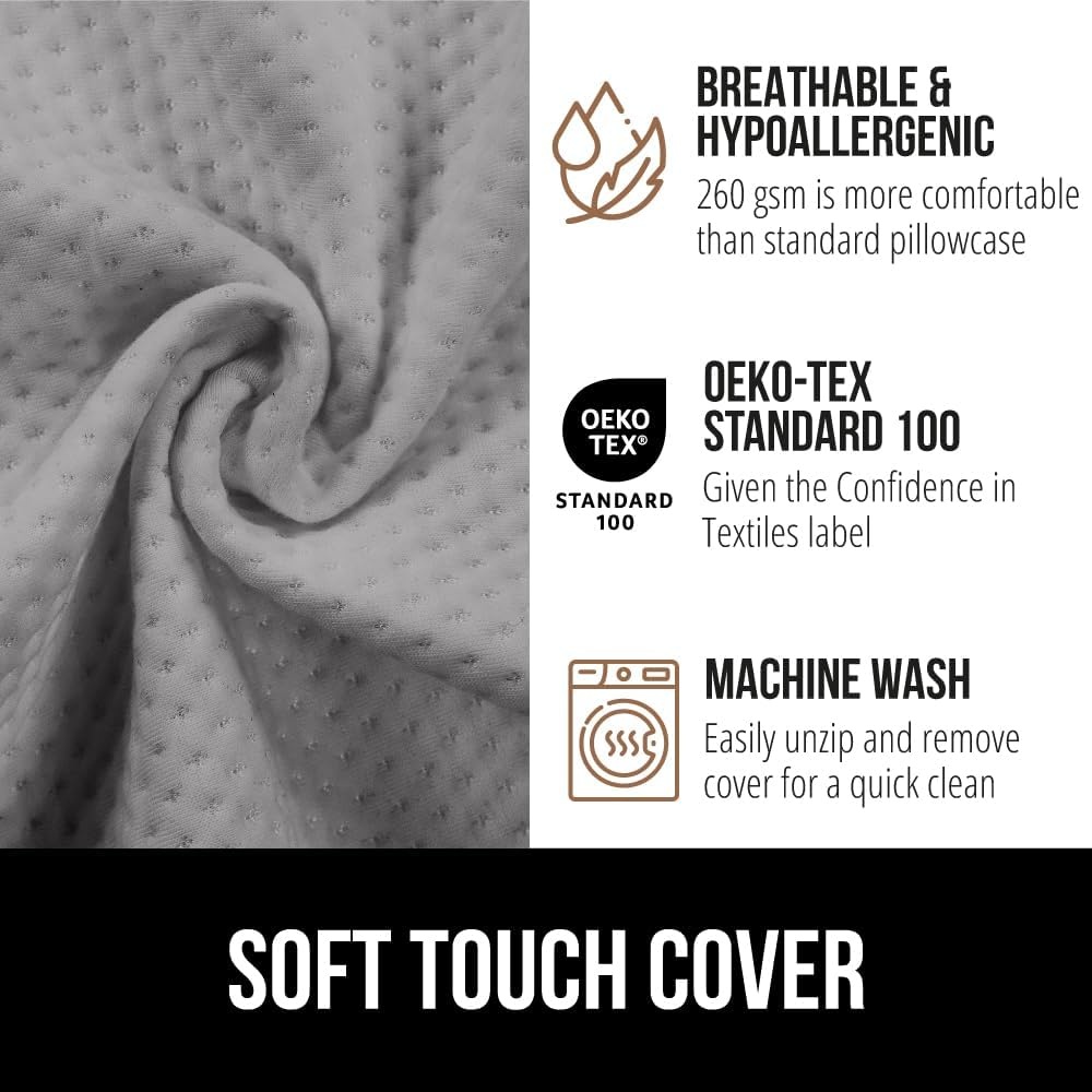 image:imageGORILLA GRIP Patented Bed Wedge Pillow for Headboard Gap Filler Between Mattress Gaps Comfortable Supportive High Density Cushioned Foam Pillows Stay in Place Gripping Dots Queen Soft GraySoft Gray