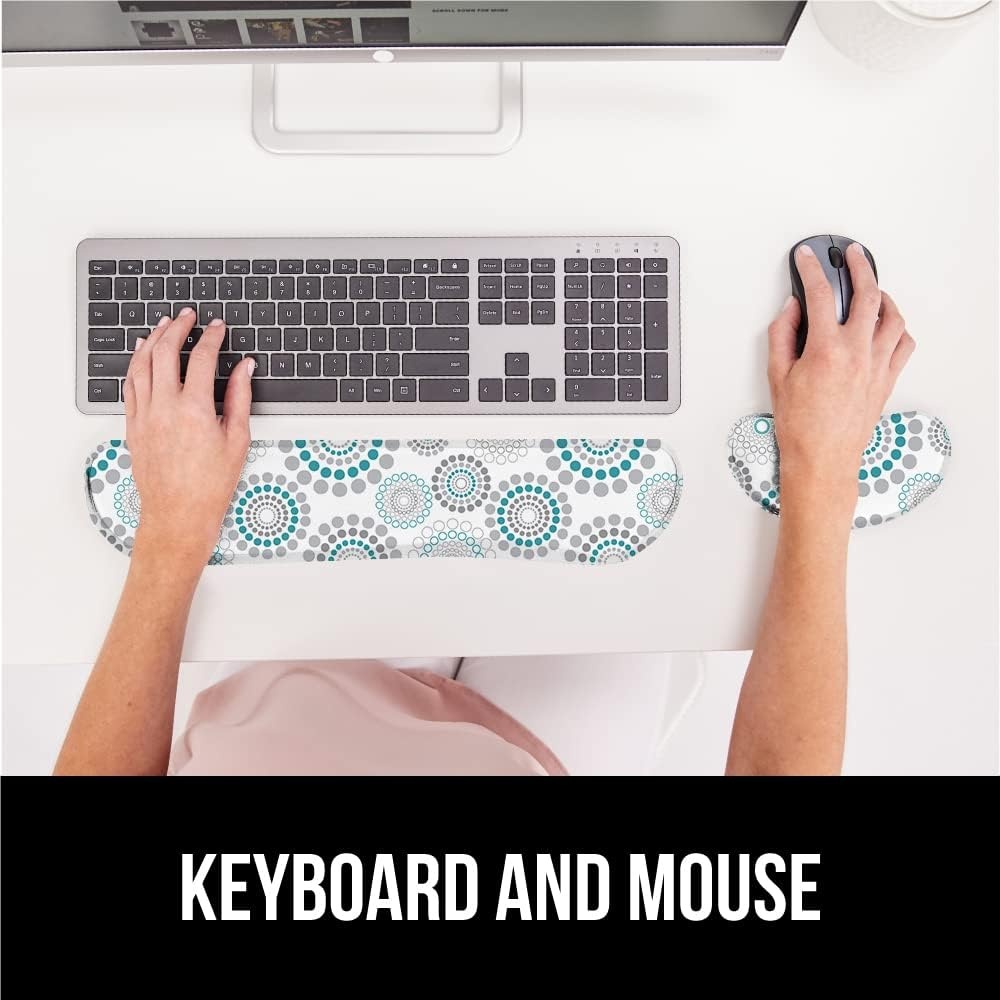 image:imageGORILLA GRIP Silky Memory Foam Keyboard Wrist Rest and Mouse Pad for Computer Ergonomic Typing Support Desk Office Supplies and Gaming Accessories Hand amp Arm Mousepad Cushions and Coaster Set BlackSpiral