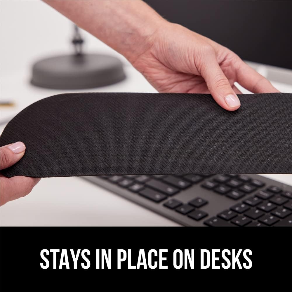 image:imageGORILLA GRIP Silky Memory Foam Keyboard Wrist Rest and Mouse Pad for Computer Ergonomic Typing Support Desk Office Supplies and Gaming Accessories Hand amp Arm Mousepad Cushions and Coaster Set BlackLight Pink