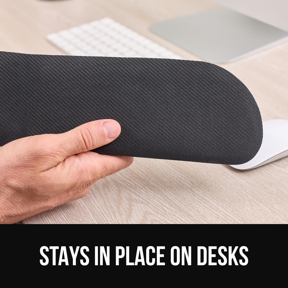 image:imageGORILLA GRIP Silky Memory Foam Keyboard Wrist Rest and Mouse Pad for Computer Ergonomic Typing Support Desk Office Supplies and Gaming Accessories Hand amp Arm Mousepad Cushions and Coaster Set BlackBlack