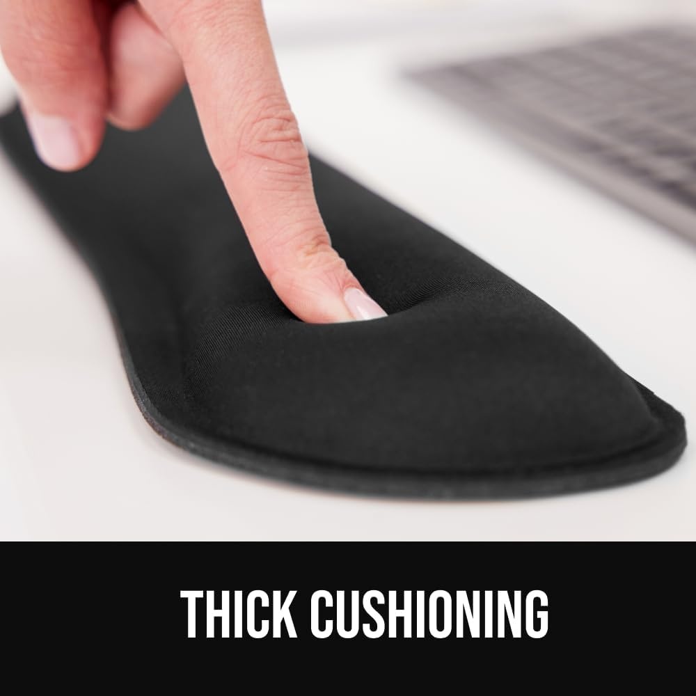 image:imageGORILLA GRIP Silky Memory Foam Keyboard Wrist Rest and Mouse Pad for Computer Ergonomic Typing Support Desk Office Supplies and Gaming Accessories Hand amp Arm Mousepad Cushions and Coaster Set BlackBlack
