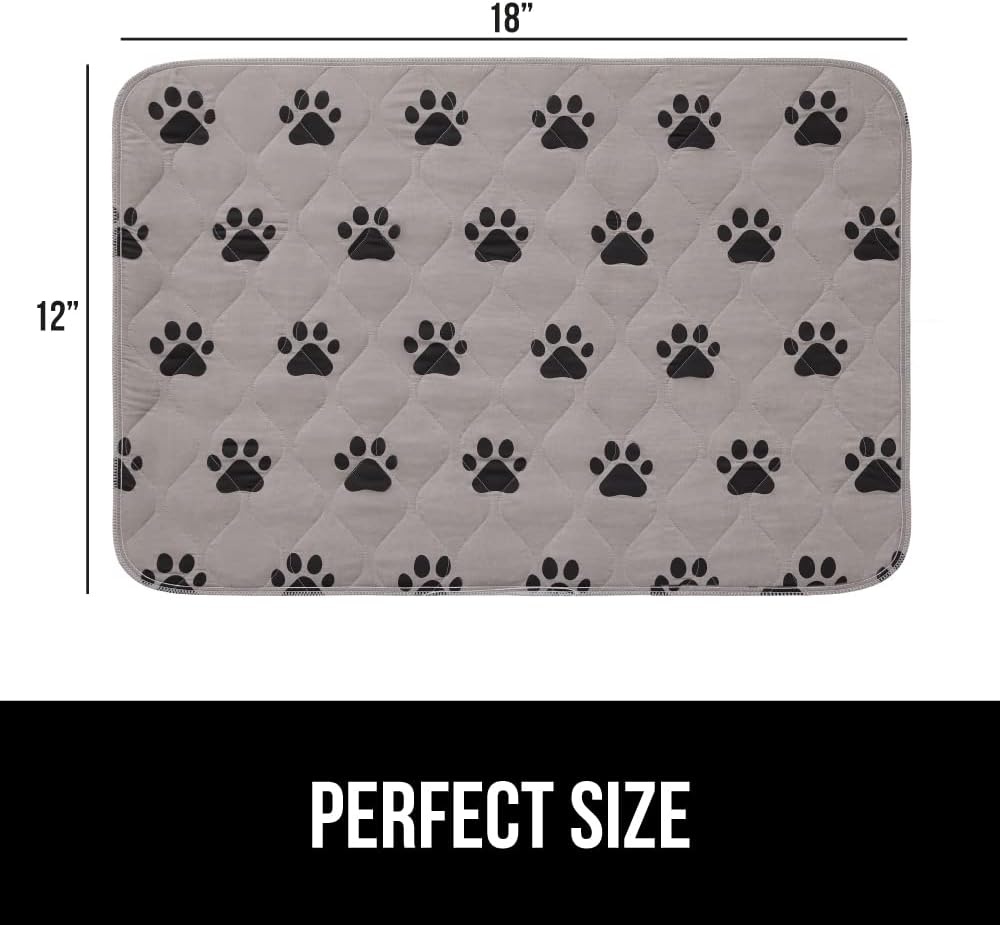 image:imageGORILLA GRIP Washable Puppy Pads 34x21 Slip Resistant Dog Crate Mat Waterproof Cloth Pee Pad for Training Puppies in Playpen Reusable Pet Incontinence Blanket Protects Sofa Furniture FloorsPaw Gray