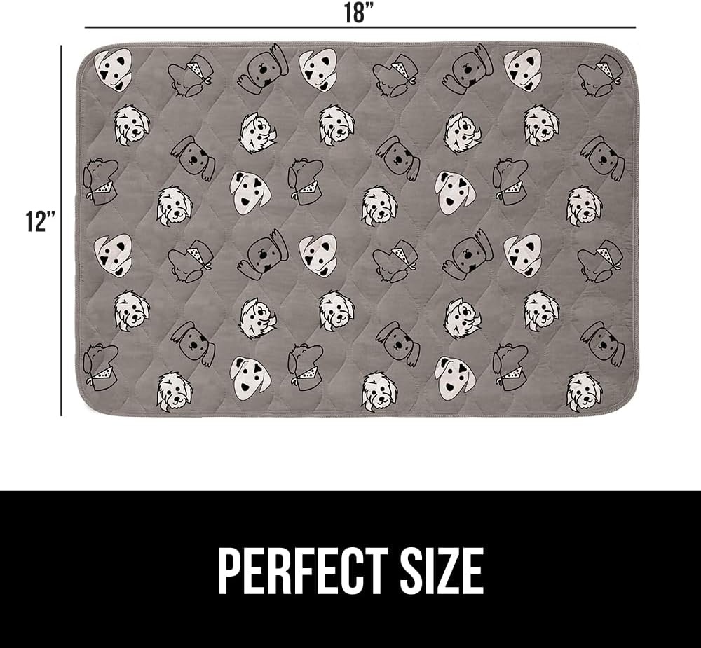image:imageGORILLA GRIP Washable Puppy Pads 34x21 Slip Resistant Dog Crate Mat Waterproof Cloth Pee Pad for Training Puppies in Playpen Reusable Pet Incontinence Blanket Protects Sofa Furniture FloorsDog Faces
