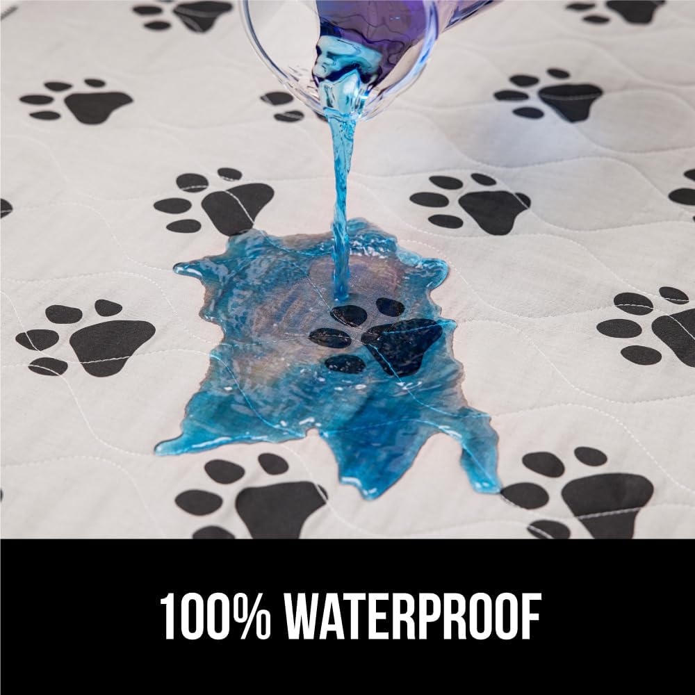 image:imageGORILLA GRIP Washable Puppy Pads 34x21 Slip Resistant Dog Crate Mat Waterproof Cloth Pee Pad for Training Puppies in Playpen Reusable Pet Incontinence Blanket Protects Sofa Furniture FloorsPaw Gray