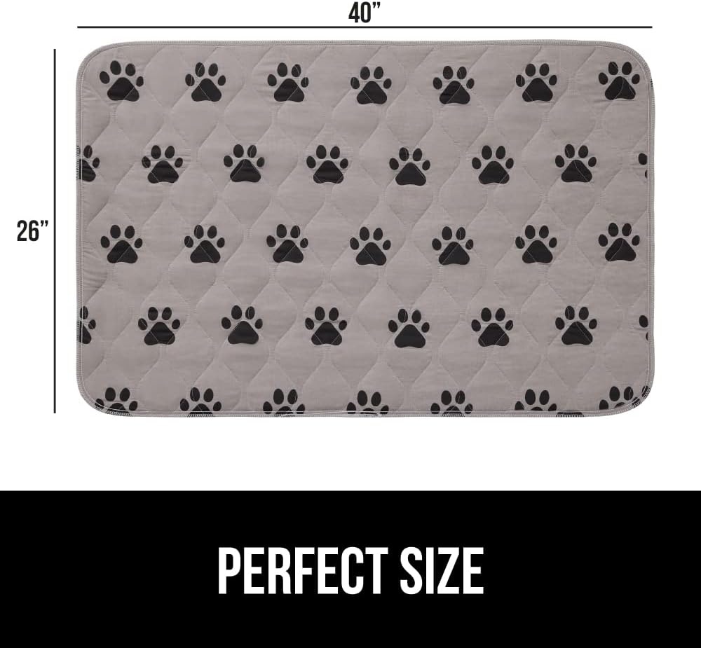 image:imageGORILLA GRIP Washable Puppy Pads 34x21 Slip Resistant Dog Crate Mat Waterproof Cloth Pee Pad for Training Puppies in Playpen Reusable Pet Incontinence Blanket Protects Sofa Furniture FloorsPaw Gray