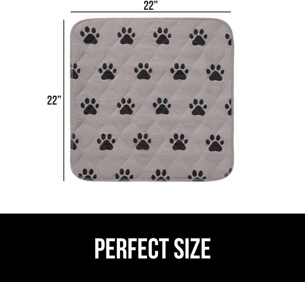 image:imageGORILLA GRIP Washable Puppy Pads 34x21 Slip Resistant Dog Crate Mat Waterproof Cloth Pee Pad for Training Puppies in Playpen Reusable Pet Incontinence Blanket Protects Sofa Furniture FloorsPaw Gray