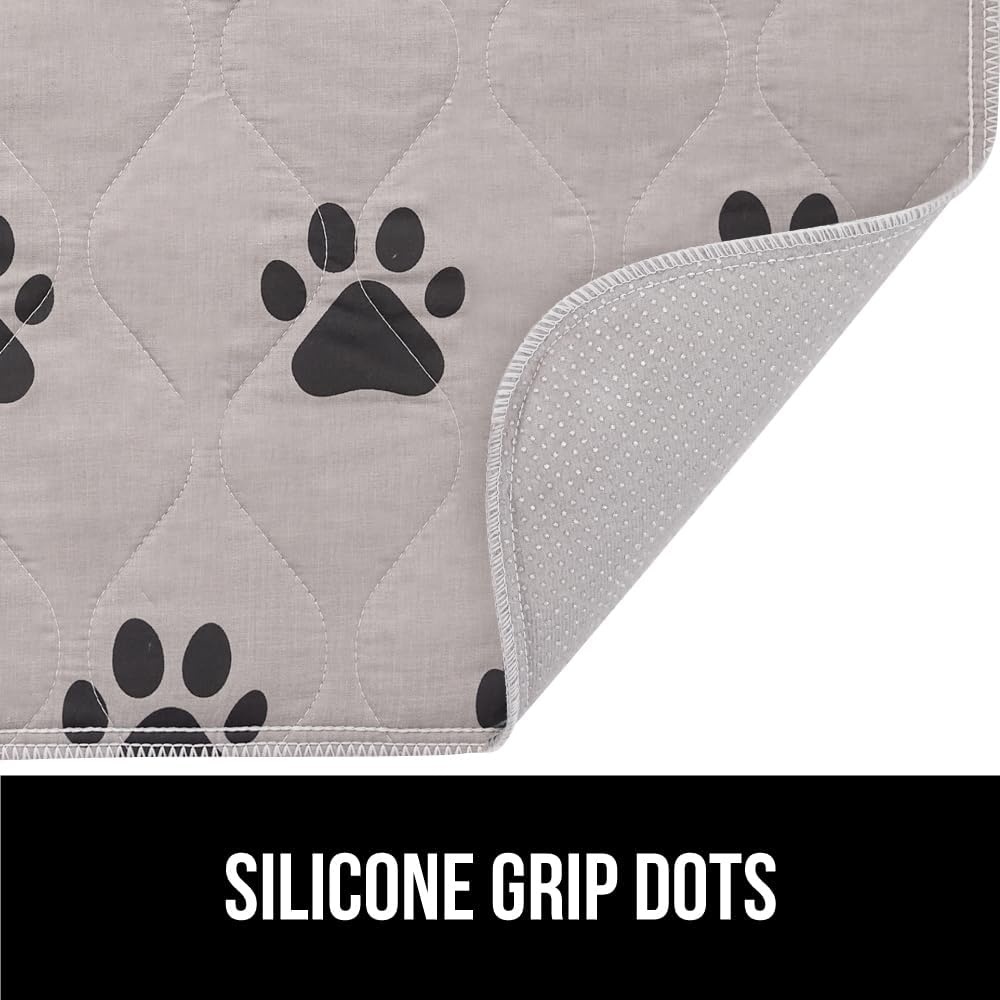 image:imageGORILLA GRIP Washable Puppy Pads 34x21 Slip Resistant Dog Crate Mat Waterproof Cloth Pee Pad for Training Puppies in Playpen Reusable Pet Incontinence Blanket Protects Sofa Furniture FloorsPaw Gray
