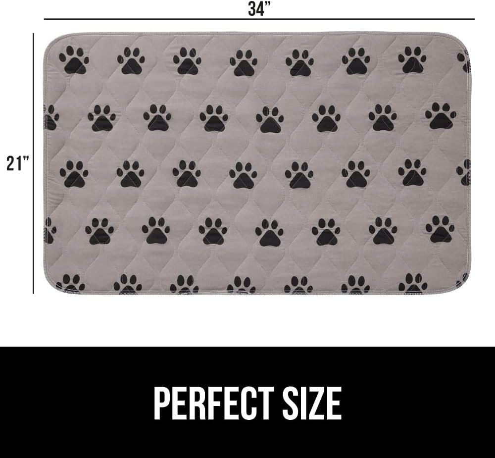 image:imageGORILLA GRIP Washable Puppy Pads 34x21 Slip Resistant Dog Crate Mat Waterproof Cloth Pee Pad for Training Puppies in Playpen Reusable Pet Incontinence Blanket Protects Sofa Furniture FloorsPaw Gray