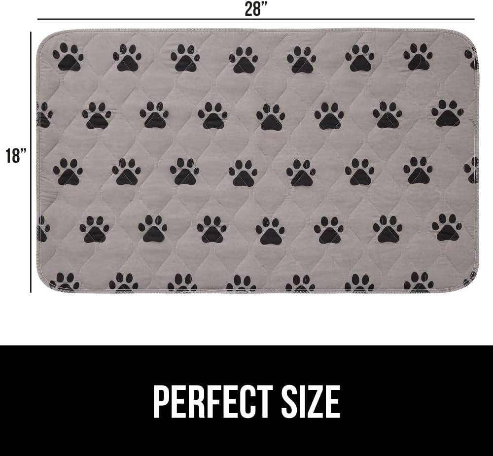 image:imageGORILLA GRIP Washable Puppy Pads 34x21 Slip Resistant Dog Crate Mat Waterproof Cloth Pee Pad for Training Puppies in Playpen Reusable Pet Incontinence Blanket Protects Sofa Furniture FloorsPaw Gray
