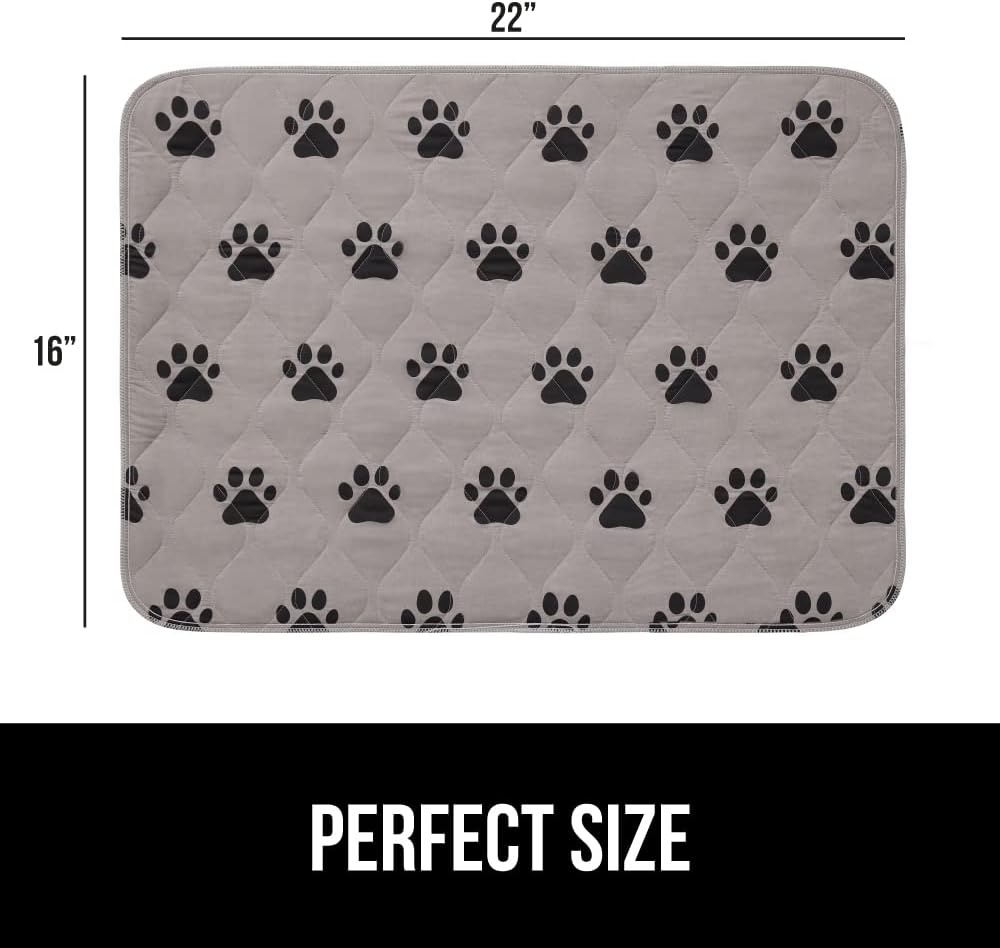 image:imageGORILLA GRIP Washable Puppy Pads 34x21 Slip Resistant Dog Crate Mat Waterproof Cloth Pee Pad for Training Puppies in Playpen Reusable Pet Incontinence Blanket Protects Sofa Furniture FloorsPaw Gray