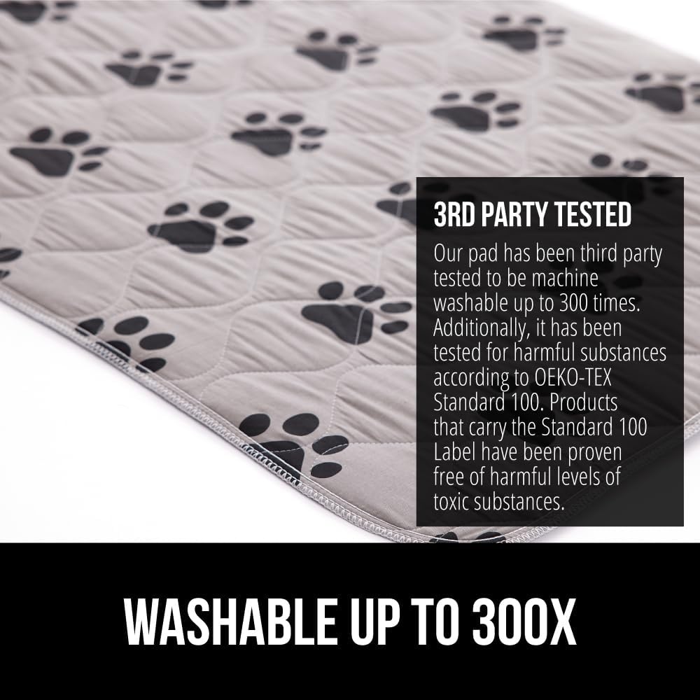 image:imageGORILLA GRIP Washable Puppy Pads 34x21 Slip Resistant Dog Crate Mat Waterproof Cloth Pee Pad for Training Puppies in Playpen Reusable Pet Incontinence Blanket Protects Sofa Furniture FloorsPaw Gray