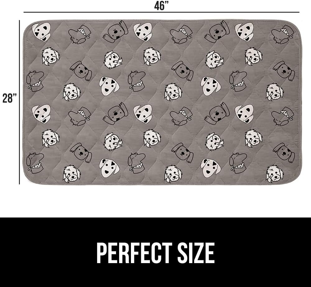 image:imageGORILLA GRIP Washable Puppy Pads 34x21 Slip Resistant Dog Crate Mat Waterproof Cloth Pee Pad for Training Puppies in Playpen Reusable Pet Incontinence Blanket Protects Sofa Furniture FloorsDog Faces