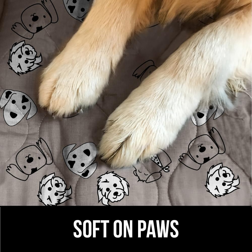 image:imageGORILLA GRIP Washable Puppy Pads 34x21 Slip Resistant Dog Crate Mat Waterproof Cloth Pee Pad for Training Puppies in Playpen Reusable Pet Incontinence Blanket Protects Sofa Furniture FloorsDog Faces