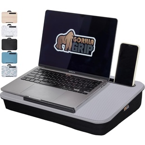 image:imageGORILLA GRIP Laptop Lap Desk with Phone Holder Pillow Cushion Desks Fit Laptops up to 156 Gifts for Home Portable Travel Workstation Tray Ledge Keep Computers in Place Light Wood ColorGray
