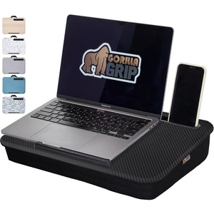 image:imageGORILLA GRIP Laptop Lap Desk with Phone Holder Pillow Cushion Desks Fit Laptops up to 156 Gifts for Home Portable Travel Workstation Tray Ledge Keep Computers in Place Light Wood ColorBlack