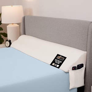 image:imageGORILLA GRIP Patented Bed Wedge Pillow for Headboard Gap Filler Between Mattress Gaps Comfortable Supportive High Density Cushioned Foam Pillows Stay in Place Gripping Dots Queen Soft GrayWhite