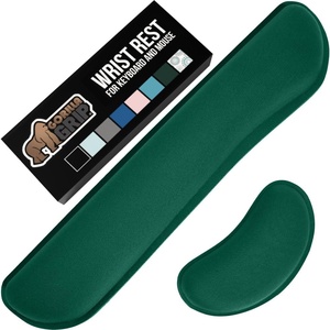 image:imageGORILLA GRIP Silky Memory Foam Keyboard Wrist Rest and Mouse Pad for Computer Ergonomic Typing Support Desk Office Supplies and Gaming Accessories Hand amp Arm Mousepad Cushions and Coaster Set BlackHunter Green