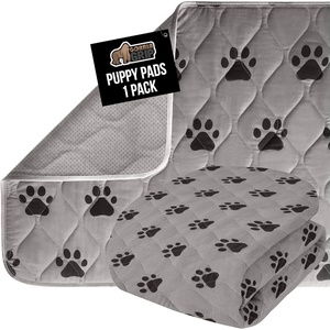 image:imageGORILLA GRIP Washable Puppy Pads 34x21 Slip Resistant Dog Crate Mat Waterproof Cloth Pee Pad for Training Puppies in Playpen Reusable Pet Incontinence Blanket Protects Sofa Furniture FloorsPaw Gray