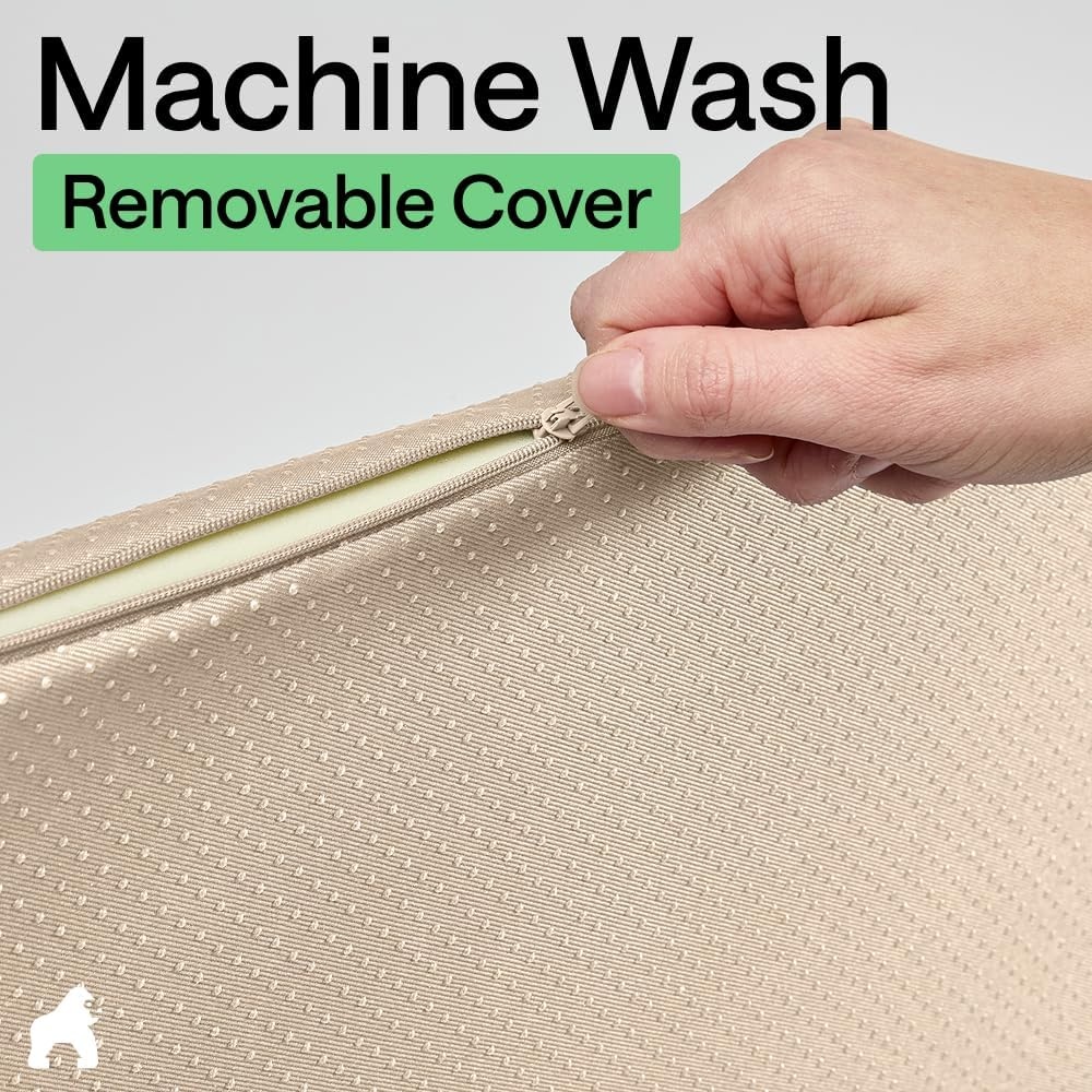image:imageGORILLA GRIP Ergonomic High Density Couch Cushion Support Foam Quick Rebound Sofa Lifters for Sagging Cushions Stays in Place with Grip Dots Replacement Stuffing 20x19x175 Inches 1 Pack GrayBeige