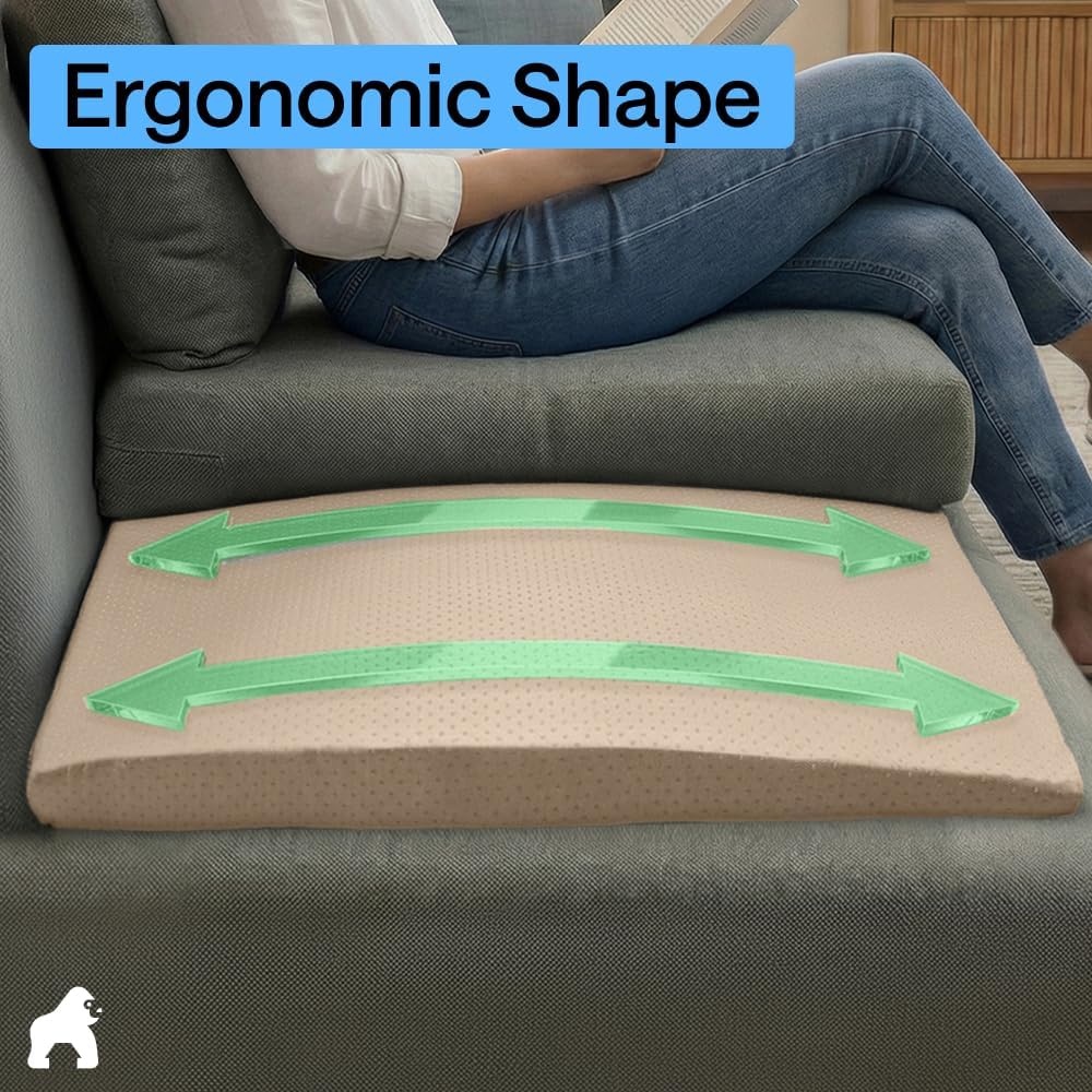 image:imageGORILLA GRIP Ergonomic High Density Couch Cushion Support Foam Quick Rebound Sofa Lifters for Sagging Cushions Stays in Place with Grip Dots Replacement Stuffing 20x19x175 Inches 1 Pack GrayBeige