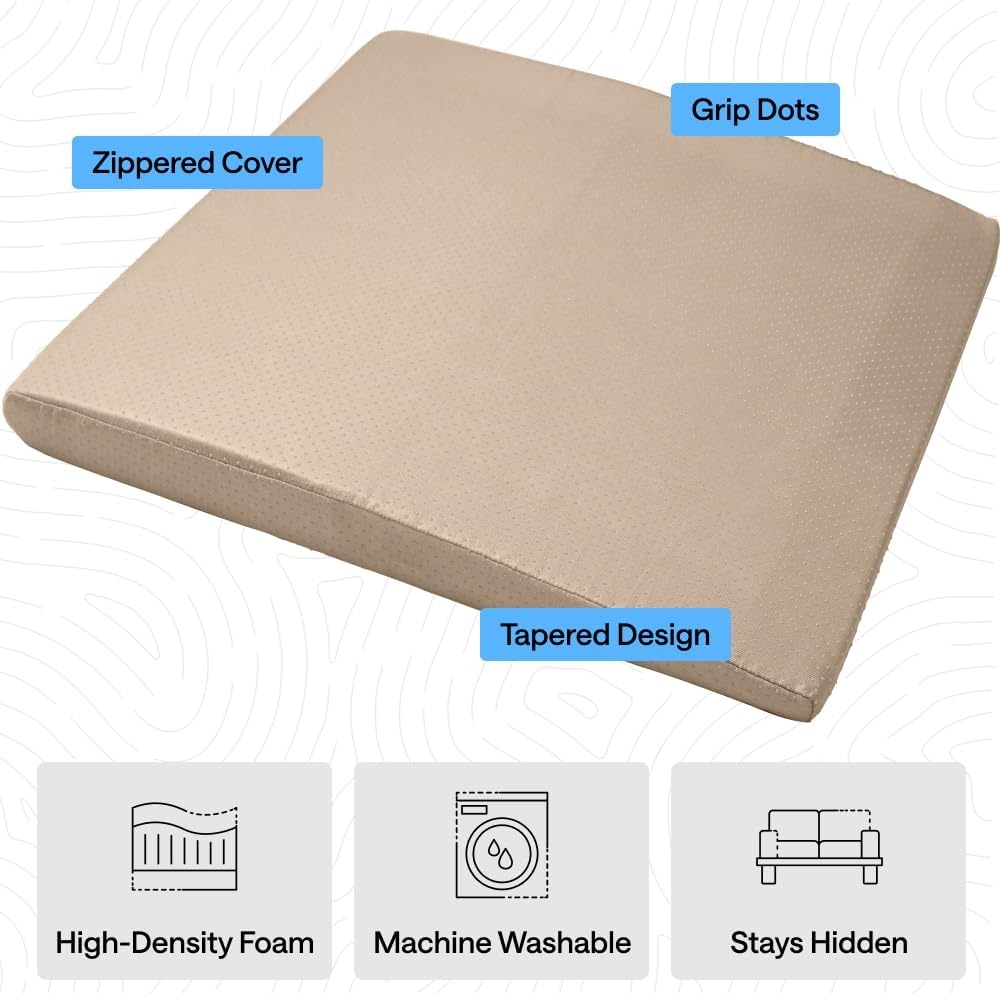 image:imageGORILLA GRIP Ergonomic High Density Couch Cushion Support Foam Quick Rebound Sofa Lifters for Sagging Cushions Stays in Place with Grip Dots Replacement Stuffing 20x19x175 Inches 1 Pack GrayBeige