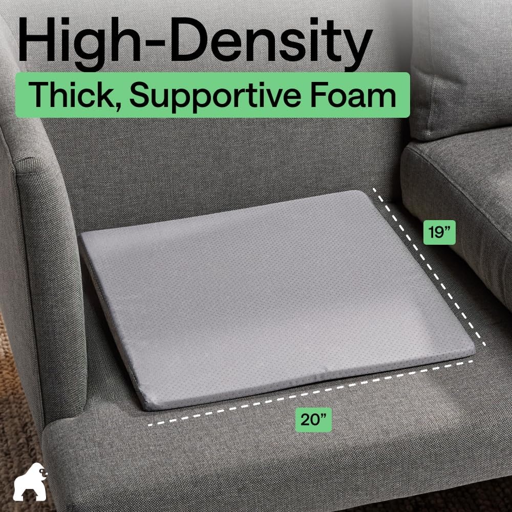 image:imageGORILLA GRIP Ergonomic High Density Couch Cushion Support Foam Quick Rebound Sofa Lifters for Sagging Cushions Stays in Place with Grip Dots Replacement Stuffing 20x19x175 Inches 1 Pack GrayGrey